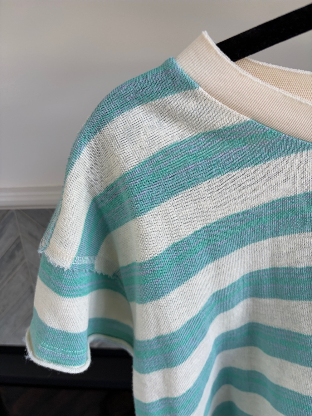 Social Threads | By Together Striped Tee Blue Green Lavender Size S - Picture 2 of 4
